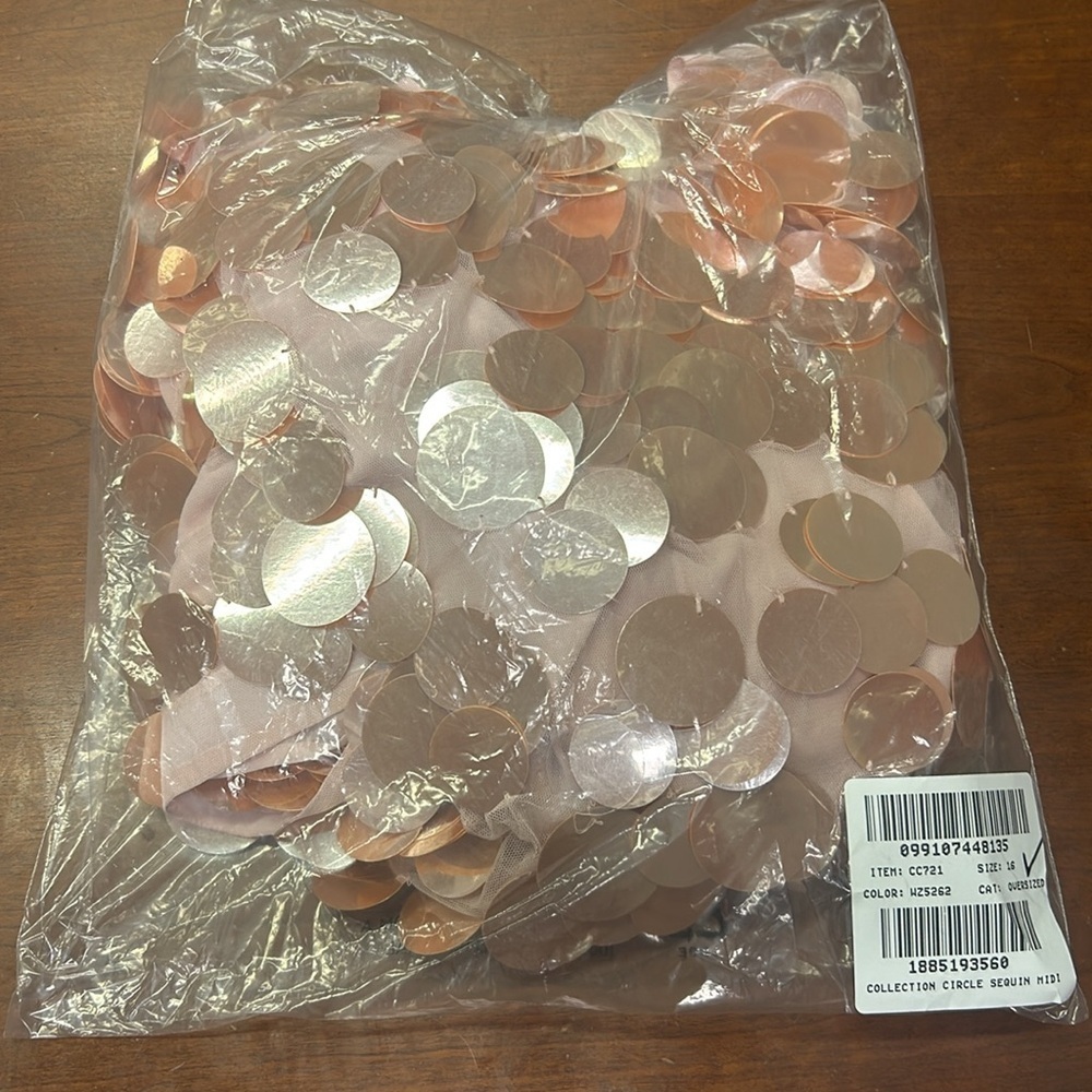 J. Crew Rose Gold Sequin Midi Slip Dress - Picture 5 of 6